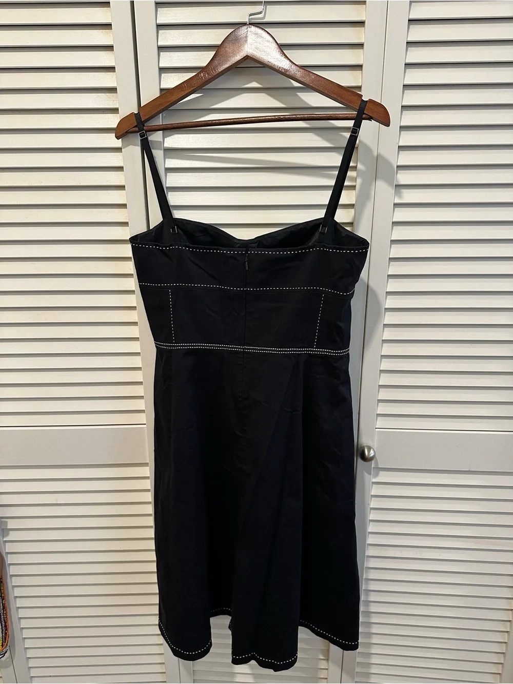 Gianni Bini Black Midi Dress with White Topstitching